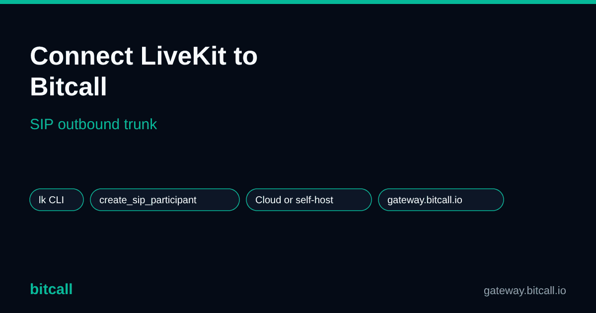 Connect LiveKit to Bitcall (Outbound SIP Trunk)